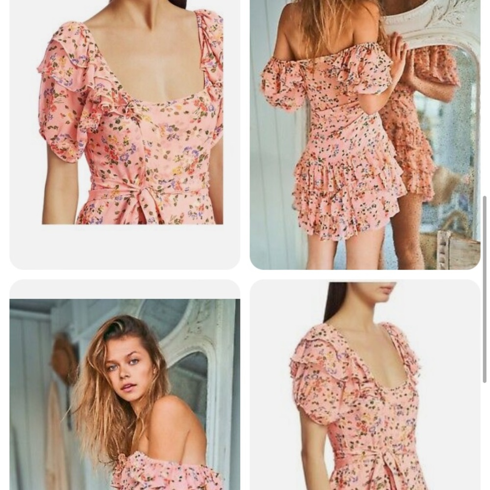 Loveshackfancy Clemence dress in Sunset pink! Like new